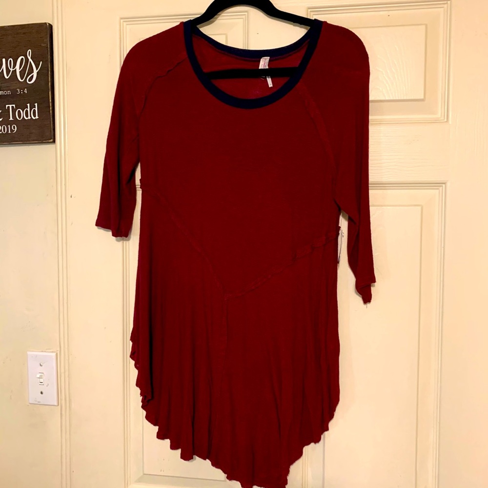 Free People Burgundy Top